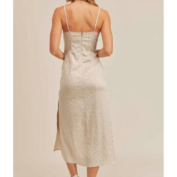 SADIE AND SAGE JUST FOR YOU SATIN MIDI DRESS IVORY FLORAL PRINT SIZE LARGE‎ - Picture 3 of 13